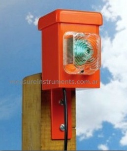 Remote thermometer beacon to distance warning device of frosts risk