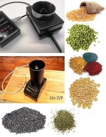 Medidor de humedad en granos, cereales, semillas, harinas, polvos y granulados. Humedímetro, higrómetro con sensores intercambiables